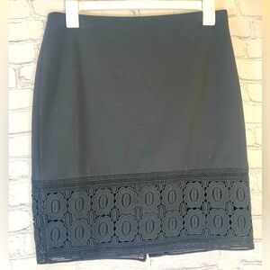 Talbots Skirt Black Floral size 12p